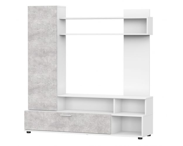 Мебель для гостиной "МГС 9" Белый / Цемент светлый