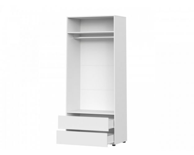 Модульная система "Токио" Шкаф двухстворчатый с двумя ящиками Белый текстурный / Белый текстурный