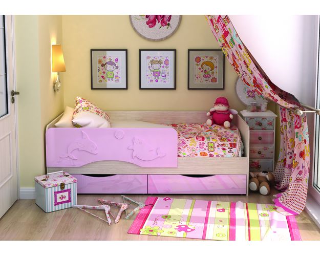 Кровать Алиса КР-812 1,6 Белфорд/Розовый металлик