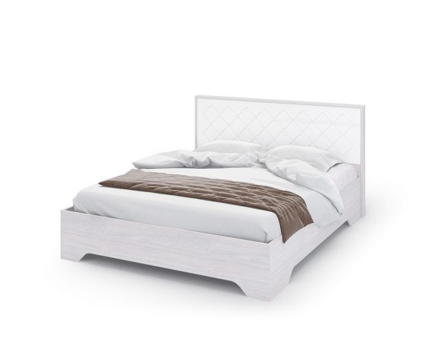 Кровать 1,6м без ортопеда КР 022 Спальня Сальма (анкор/белый глянец)