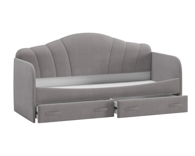 Кровать с мягкой спинкой и ящиками «Сабрина» 900 Светло-серый