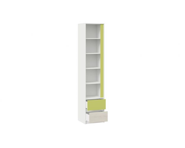 Шкаф для белья комбинированный «Сканди» Дуб Гарден/Белый/Зеленый