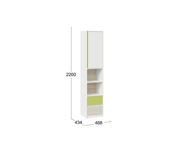 Шкаф комбинированный «Сканди» Дуб Гарден/Белый/Зеленый