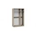 Шкаф комбинированный с 2 глухими и 1 зеркальной дверями правый «Эмбер» Баттл Рок/Серый глянец