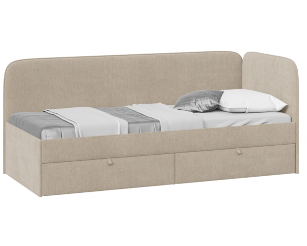 Кровать «Молли» с мягкой обивкой (900) тип 1 (Микровелюр Scandi Cream 03)