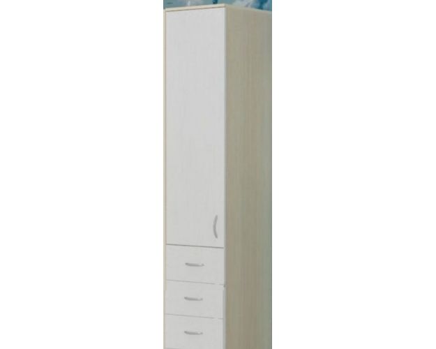 Шкаф-пенал №2 (закрытый) Дуб молочный/Белое дерево
